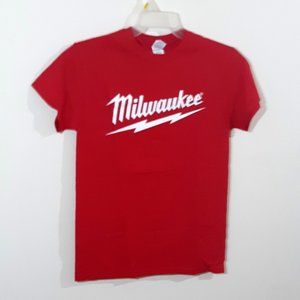 Red Milwaukee Screen Printed Gildan Cotton T-Shirt